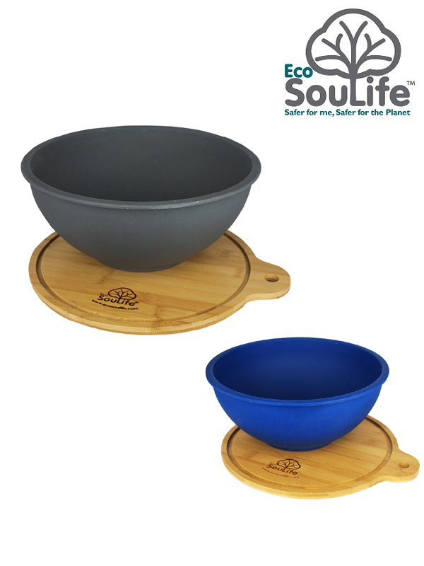 Eco Sou Life,BBQ Plate,エコソウライフ,Salad Bowl with Bamboo Wood Cutting Board S,サラダボウルウィズバンブーカッティングボード S