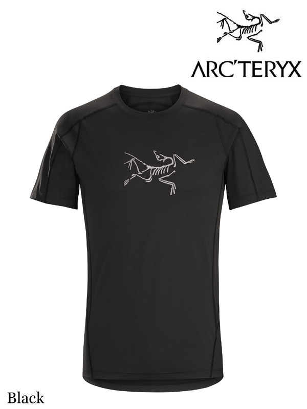 ARC'TERYX,アークテリクス, Phasic Evolution Crew Neck Shirt SS #Black,フェイジック エボリューション クルーネック シャツ メンズ