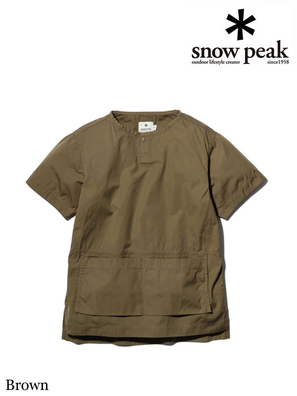 snow peak ,スノーピーク ,W's Sailor Cloth Aplon Shirt #Brown ,セーラー クロス エプロン シャツ レディース